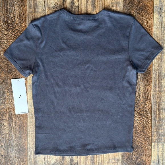 BNWT Graphic Baby Tee “Sunset Beach Malibu” Design Small in Dusty Blue - Picture 5 of 5